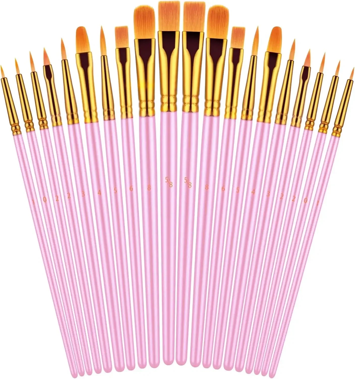 20 Oil, Watercolor, Acrylic Paint Brushes