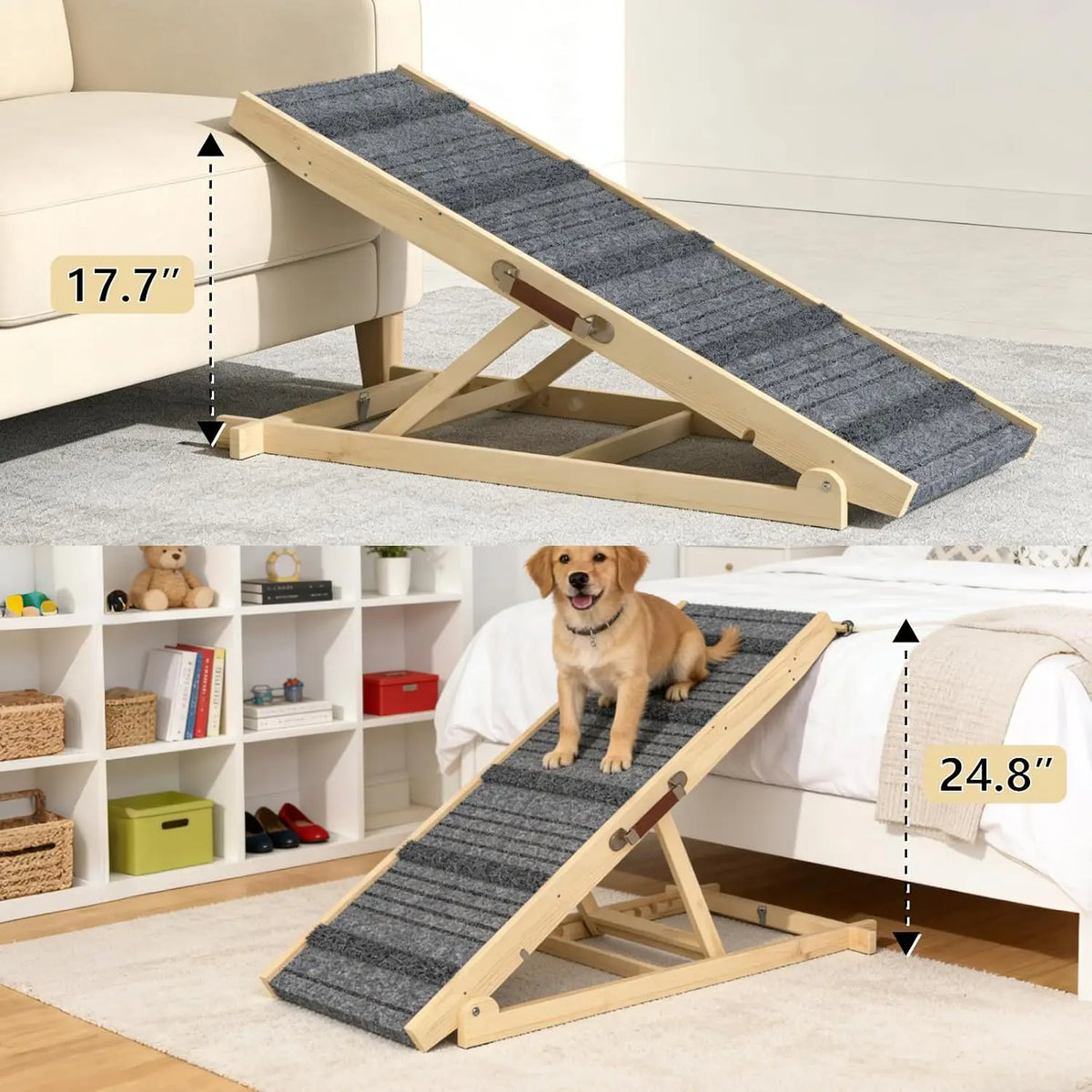 7-Height Adjustable Dog Ramp