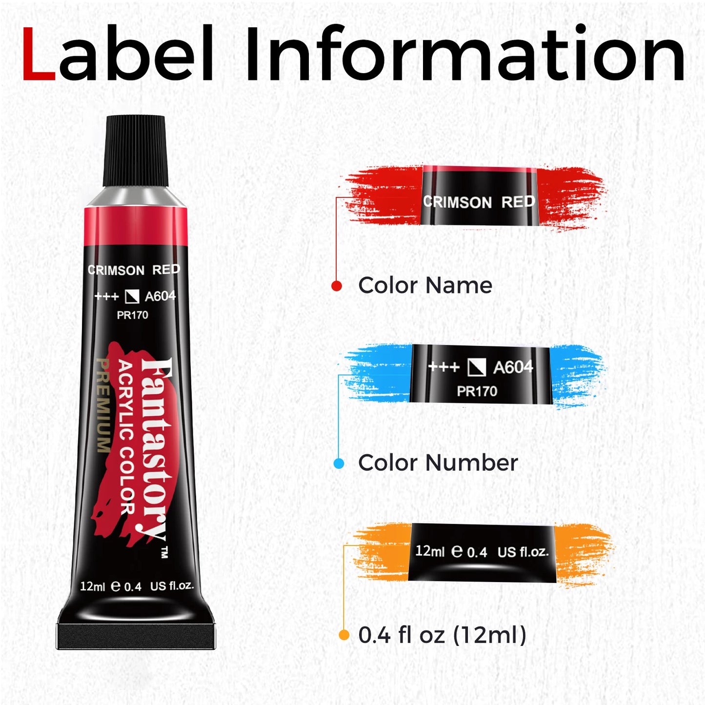 Acrylic Paint Set with 3 Paint Brushes