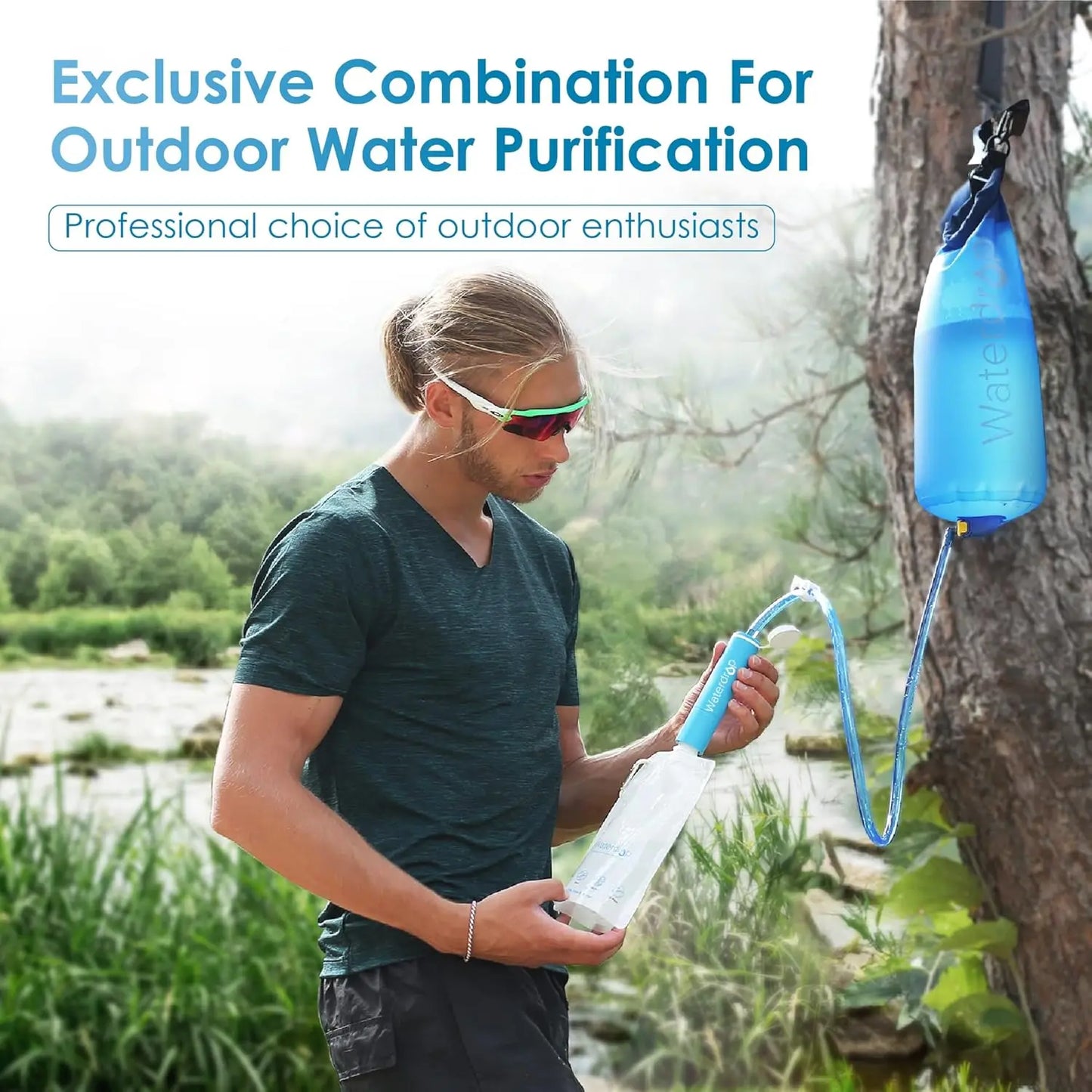 Gravity Water Filter with Straw