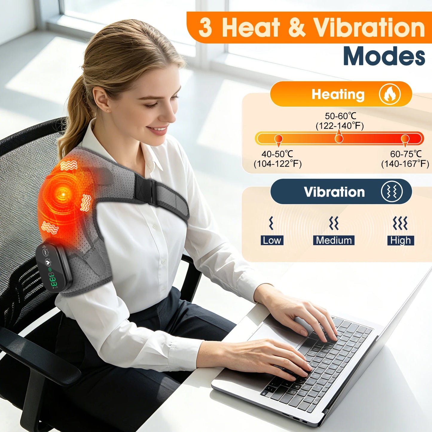 Electric, Cordless, Heating Shoulder Massager