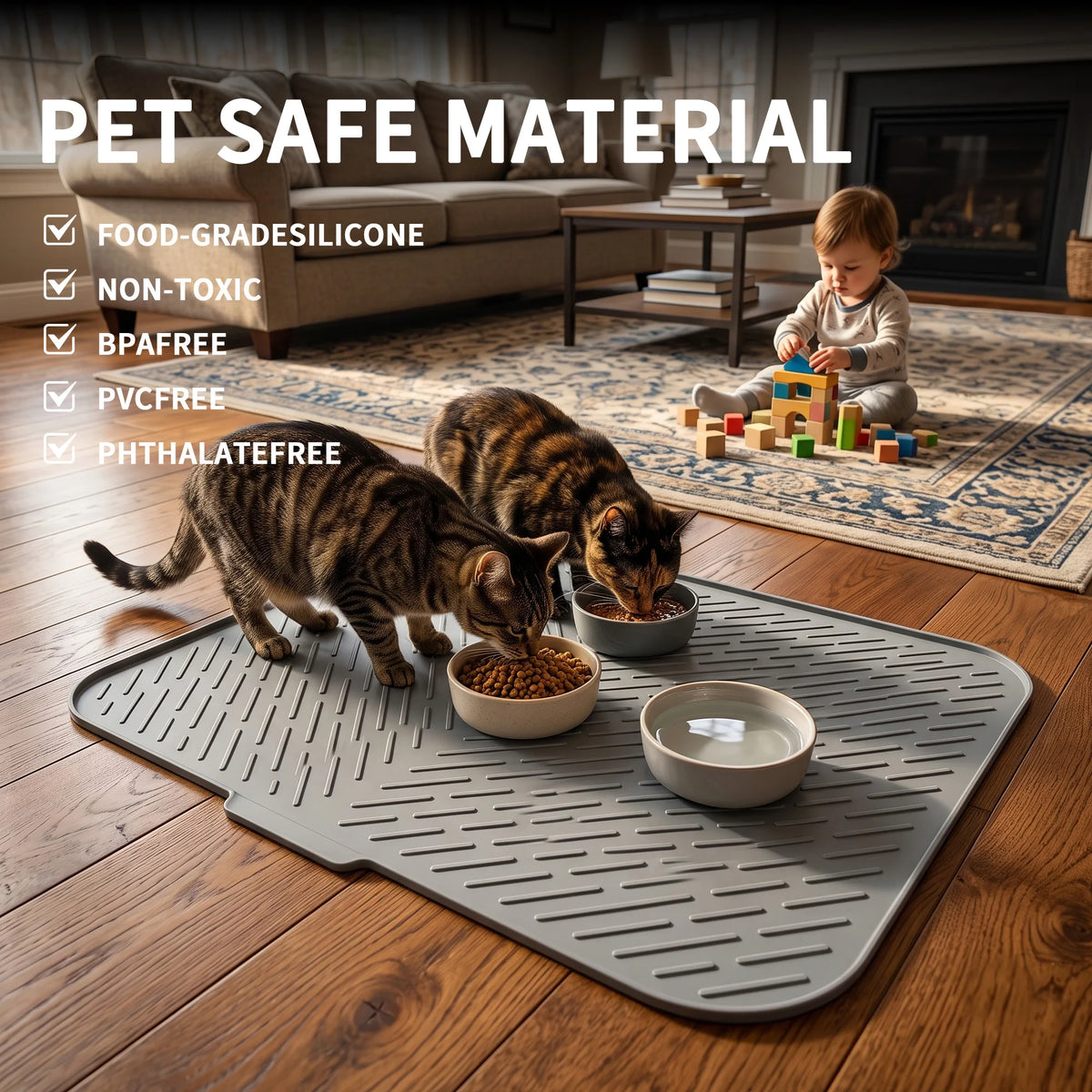Large, Silicone Cat Litter Mat