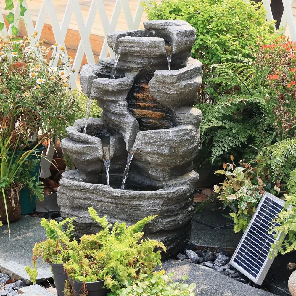 6-Tier Solar Water Fountain