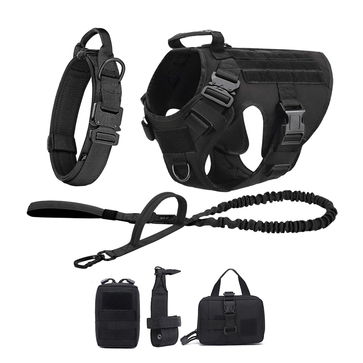 Tactical Dog Harness, Collar, Leash