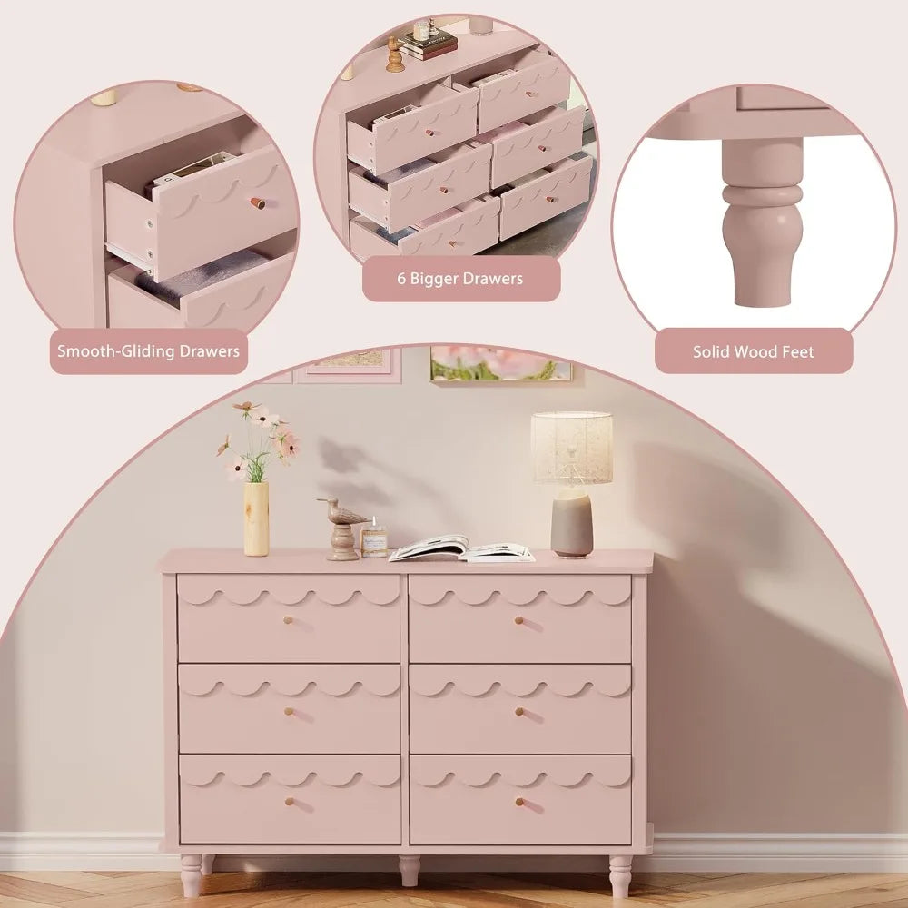 Girls Scalloped Dresser Drawers