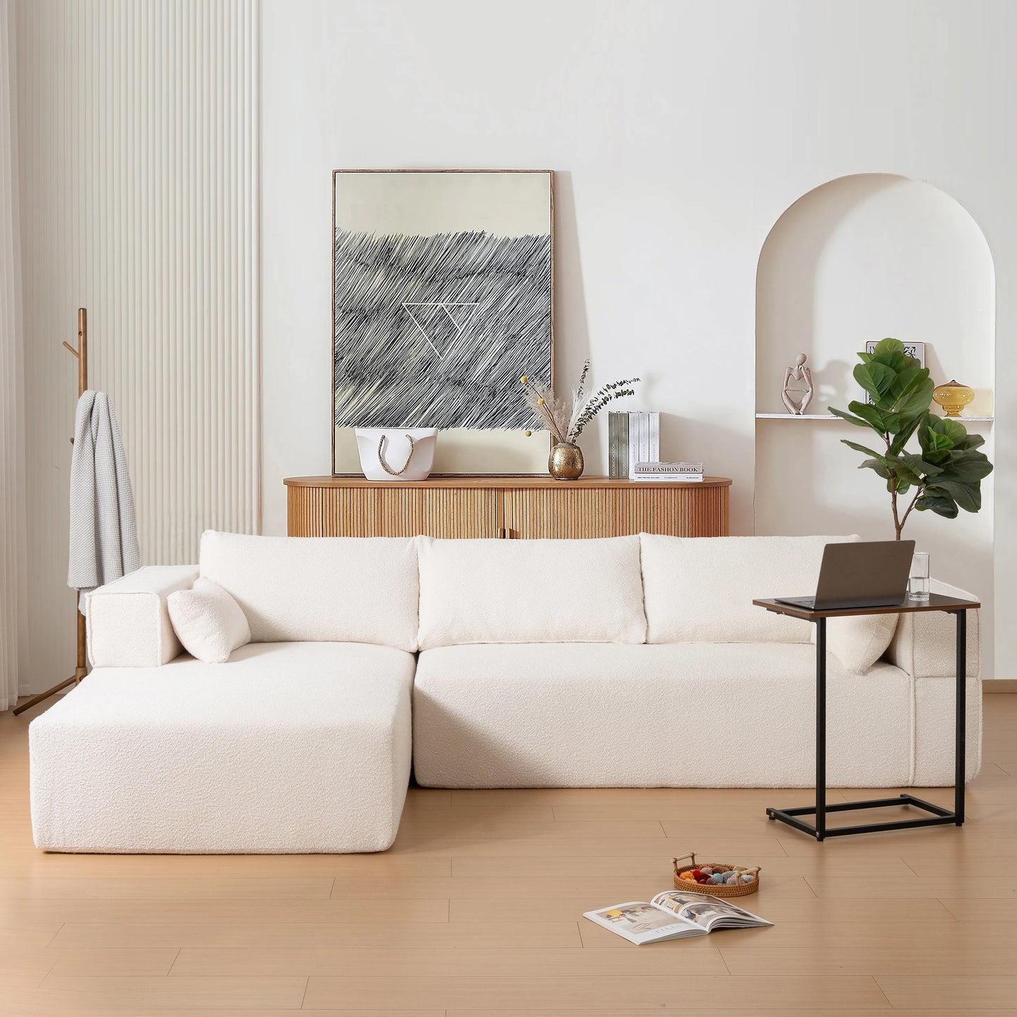 Modular Sectional Sofa with Free Side Table