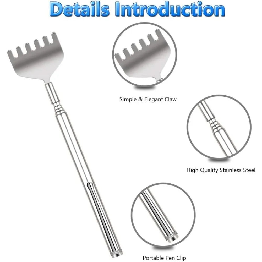 3 Pack of Portable, Telescopic, Metal Back Scratcher/Hand Massager