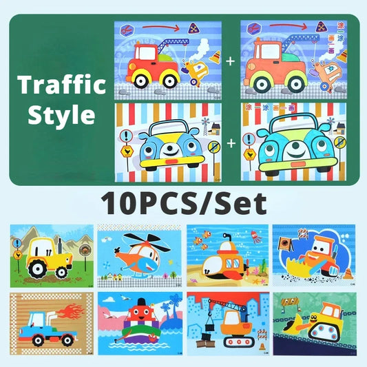 10Pcs Kids 3D EVA Foam Stickers, Educational Puzzle Games