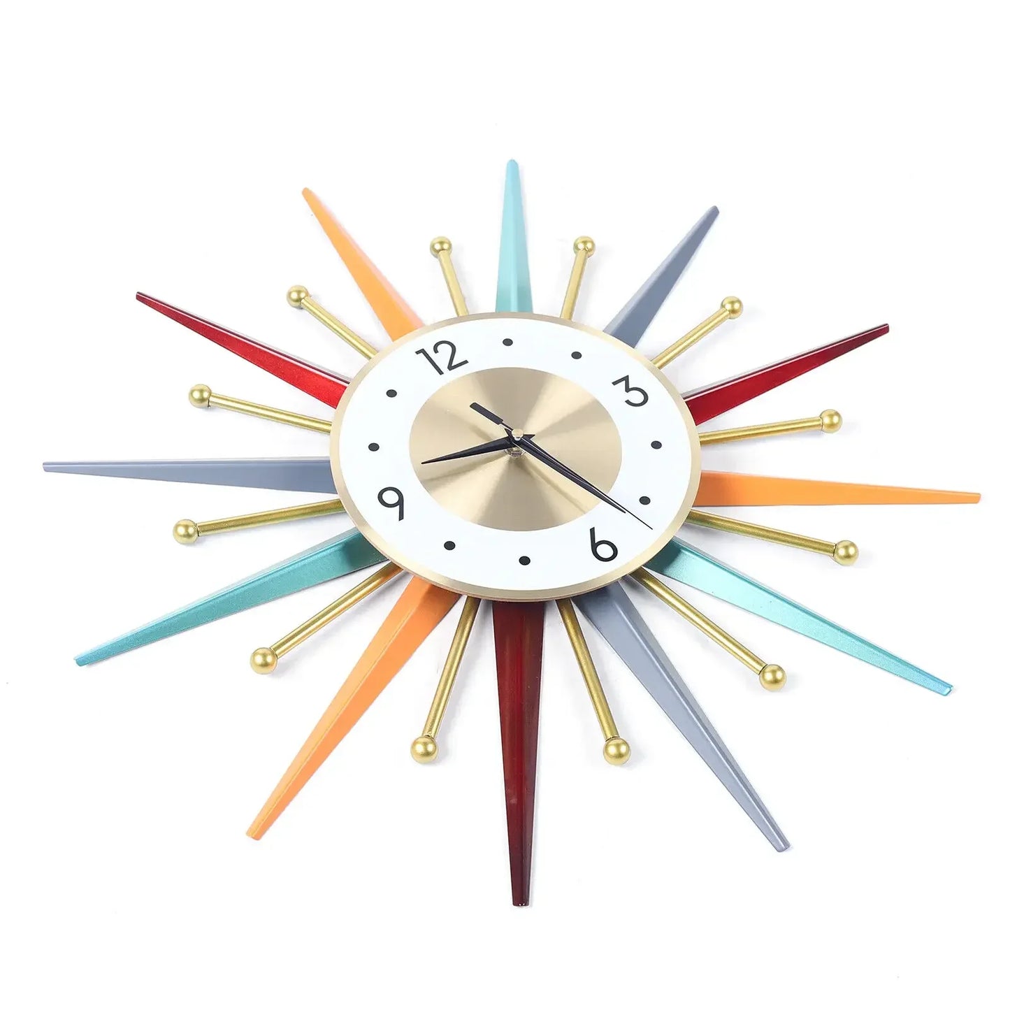Large, Silent, Metal Wall Clock