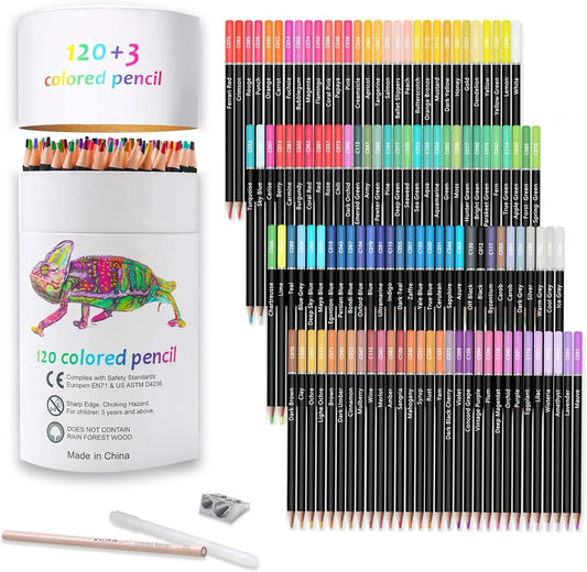 Soft Core Colored Pencils Set with Blender and Tools for Drawing