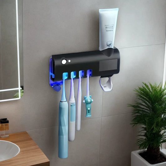 Wall Mounted Toothpaste and Brush Dispenser/Holder