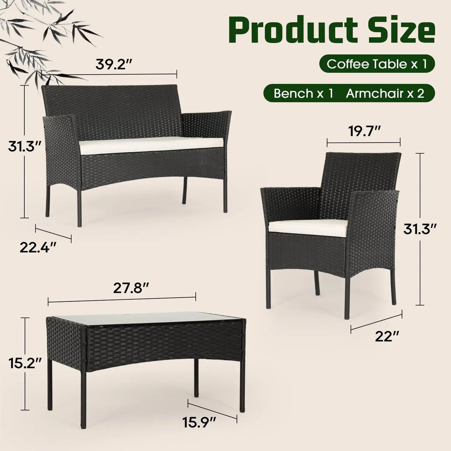 4-Piece Patio Furniture Set