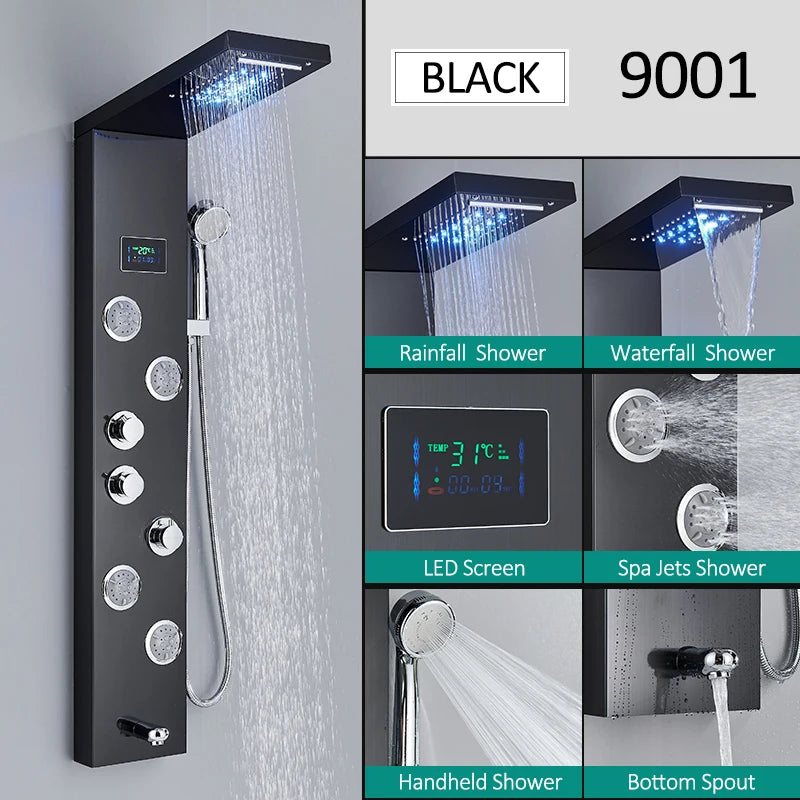 LED Shower Panel Tower System Faucet