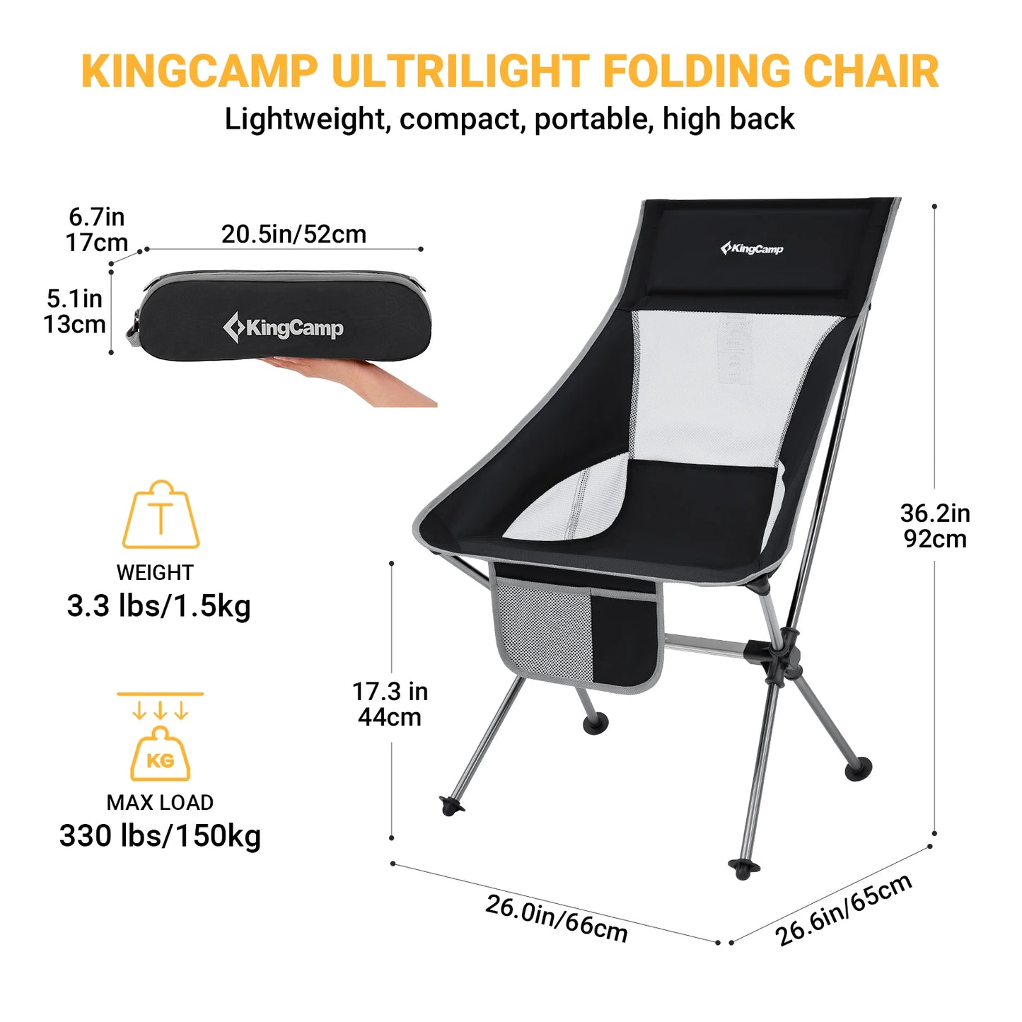 Camping Chair, Camping Backpack Travel, Fishing, Recreation, Mountaineering