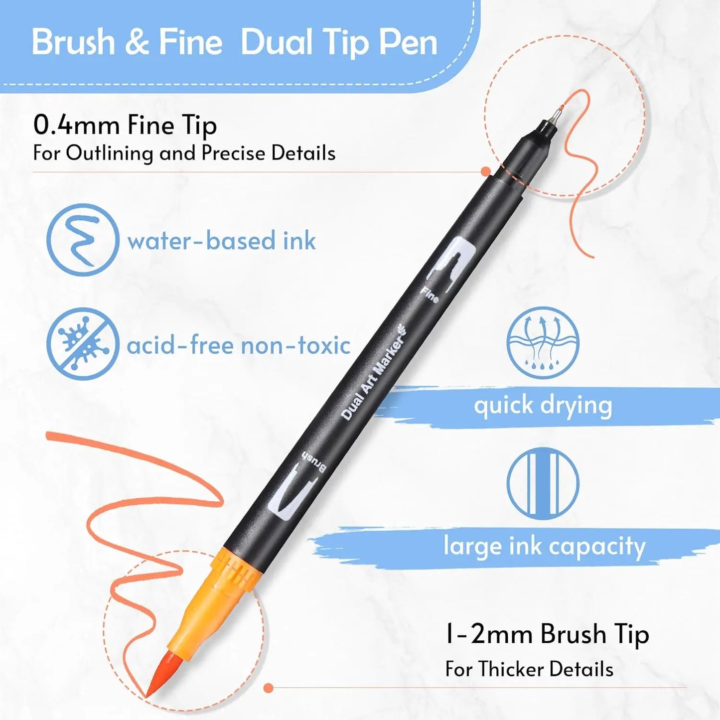 Double Ended Art Marker Pens Set