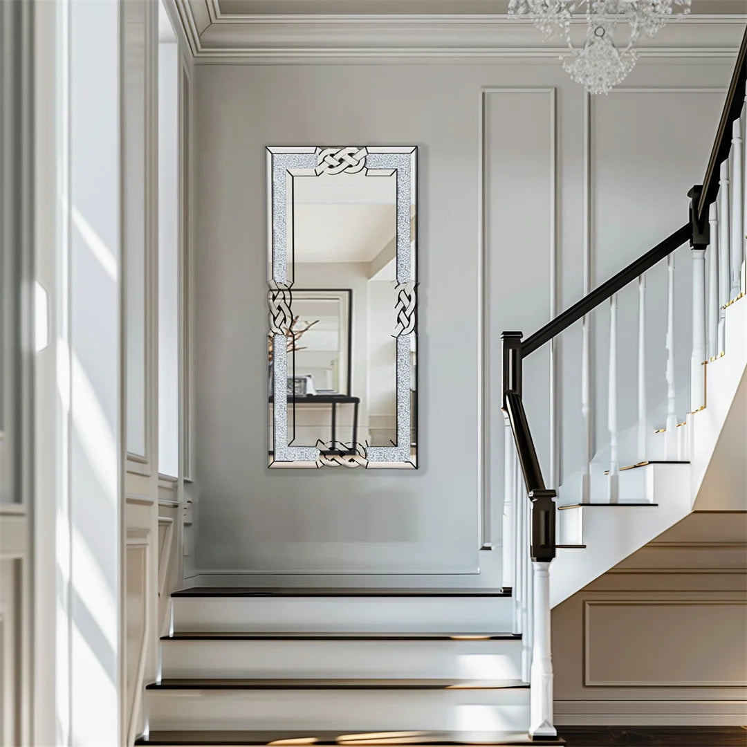 Large Crush Diamond Full Body Wall Mirror