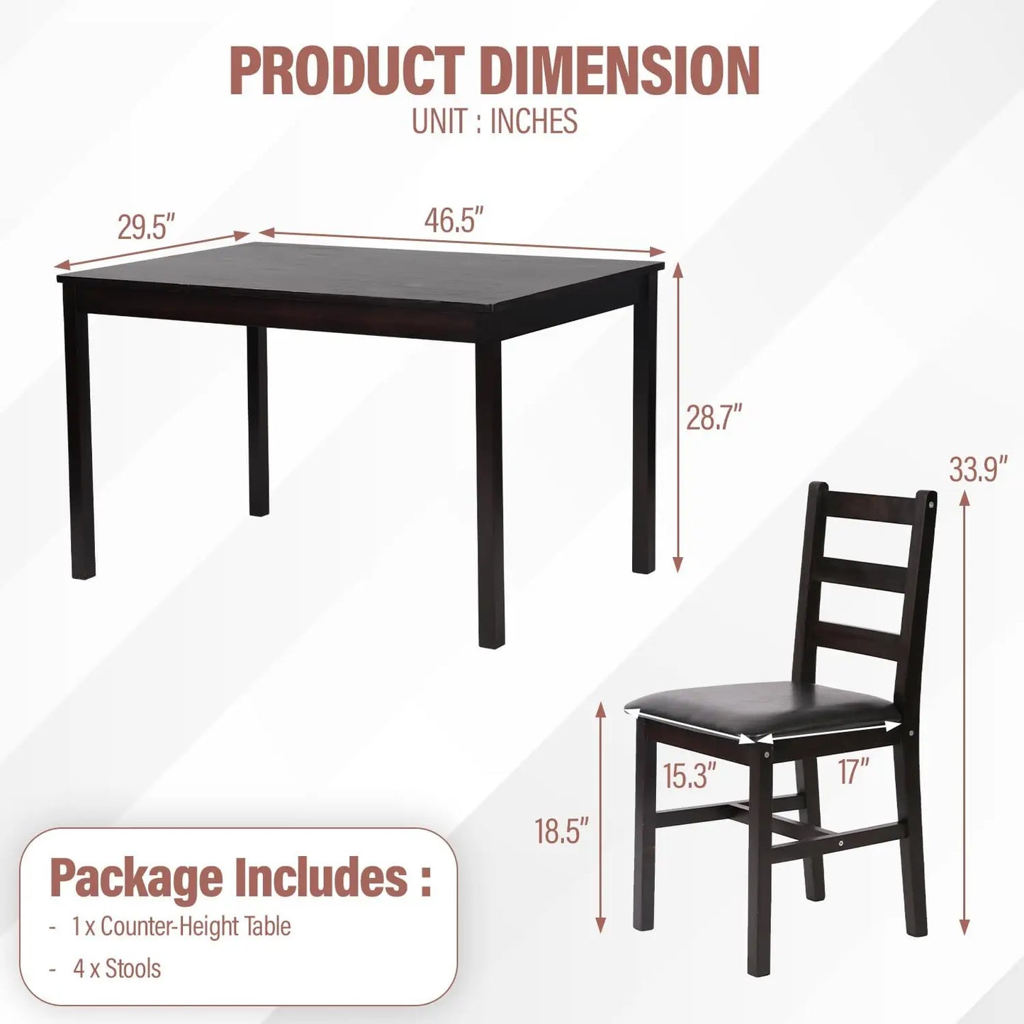 5 Piece Kitchen Dining Room Set