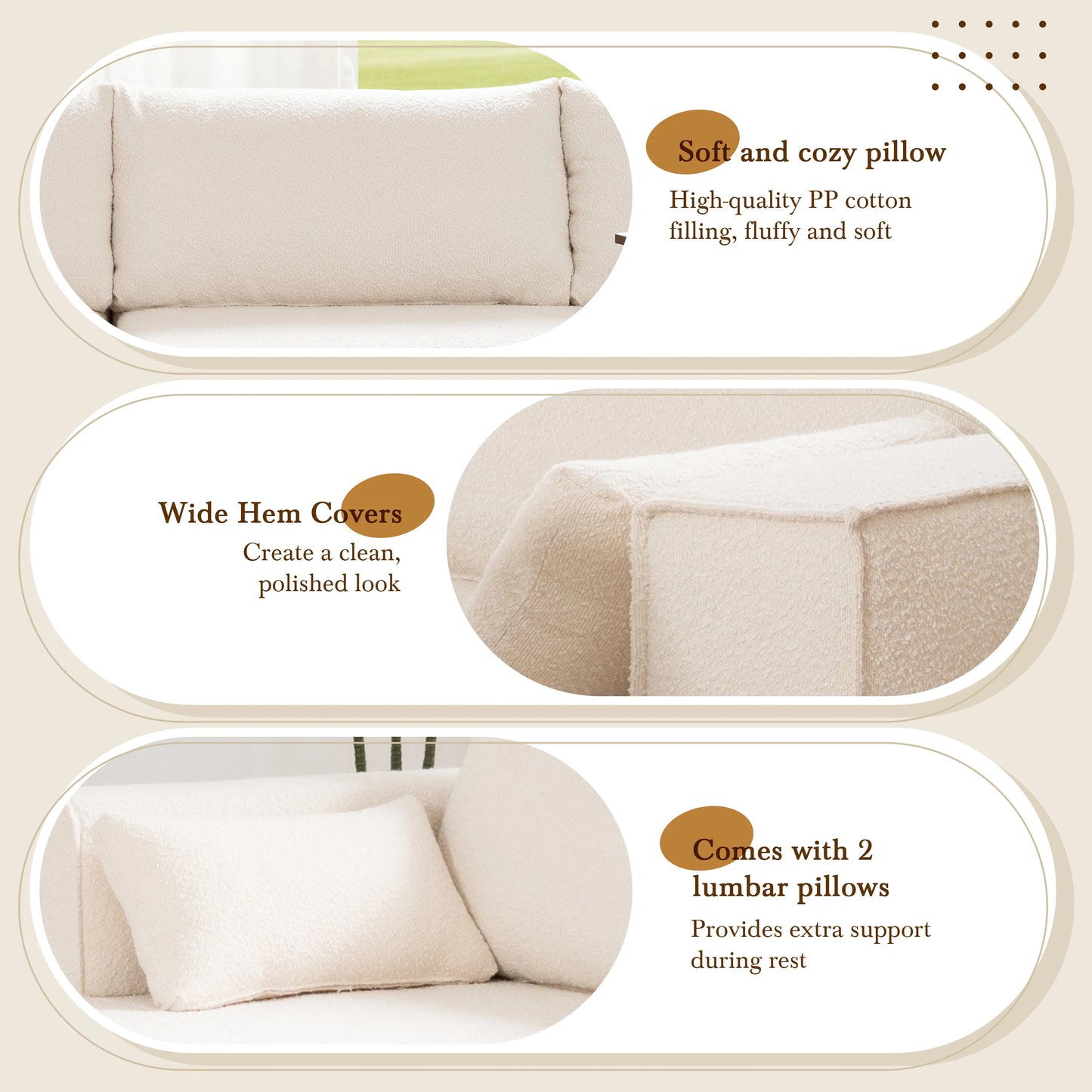 Modular Sectional Sofa with Free Side Table