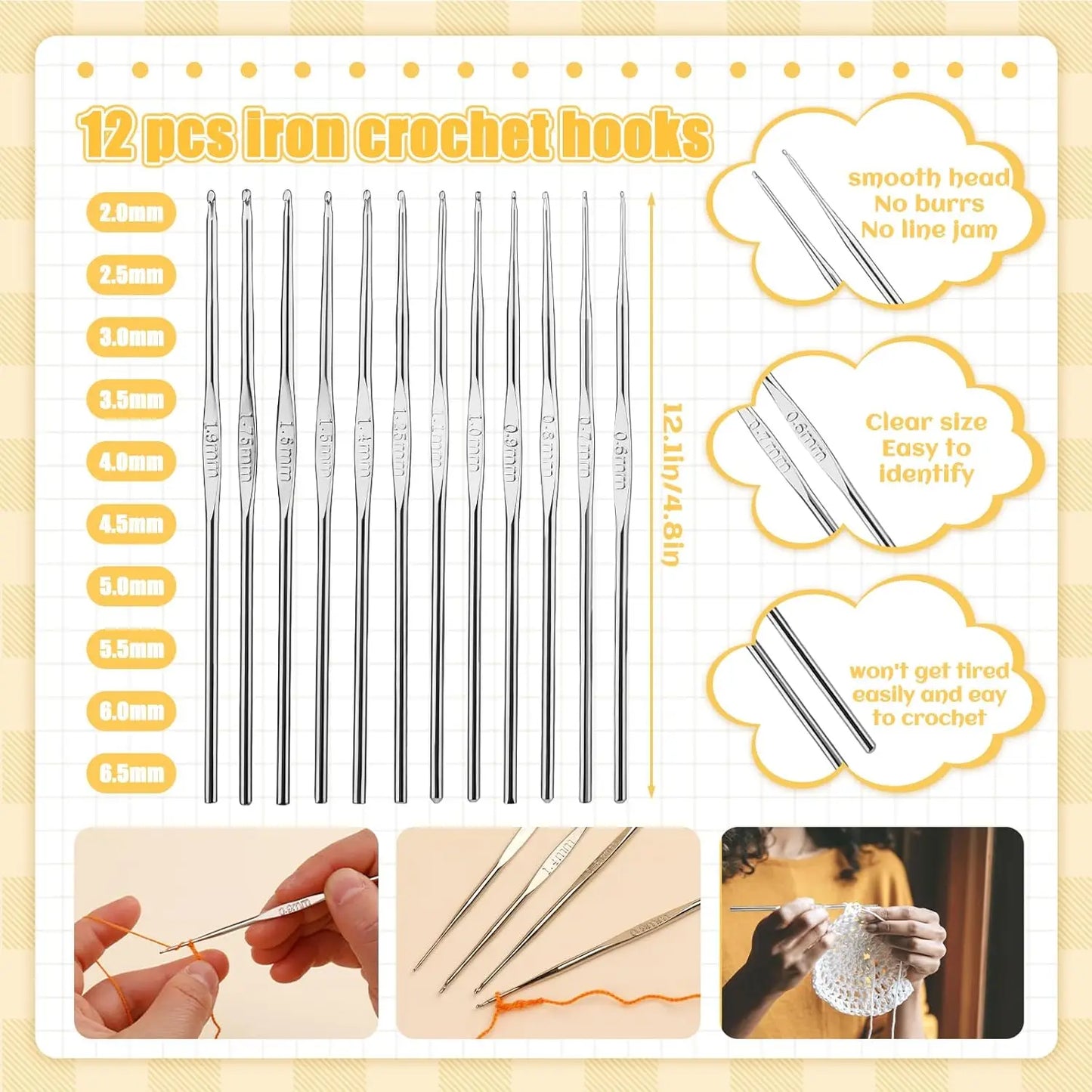 54-Piece Crochet Hooks Set with Storage Case