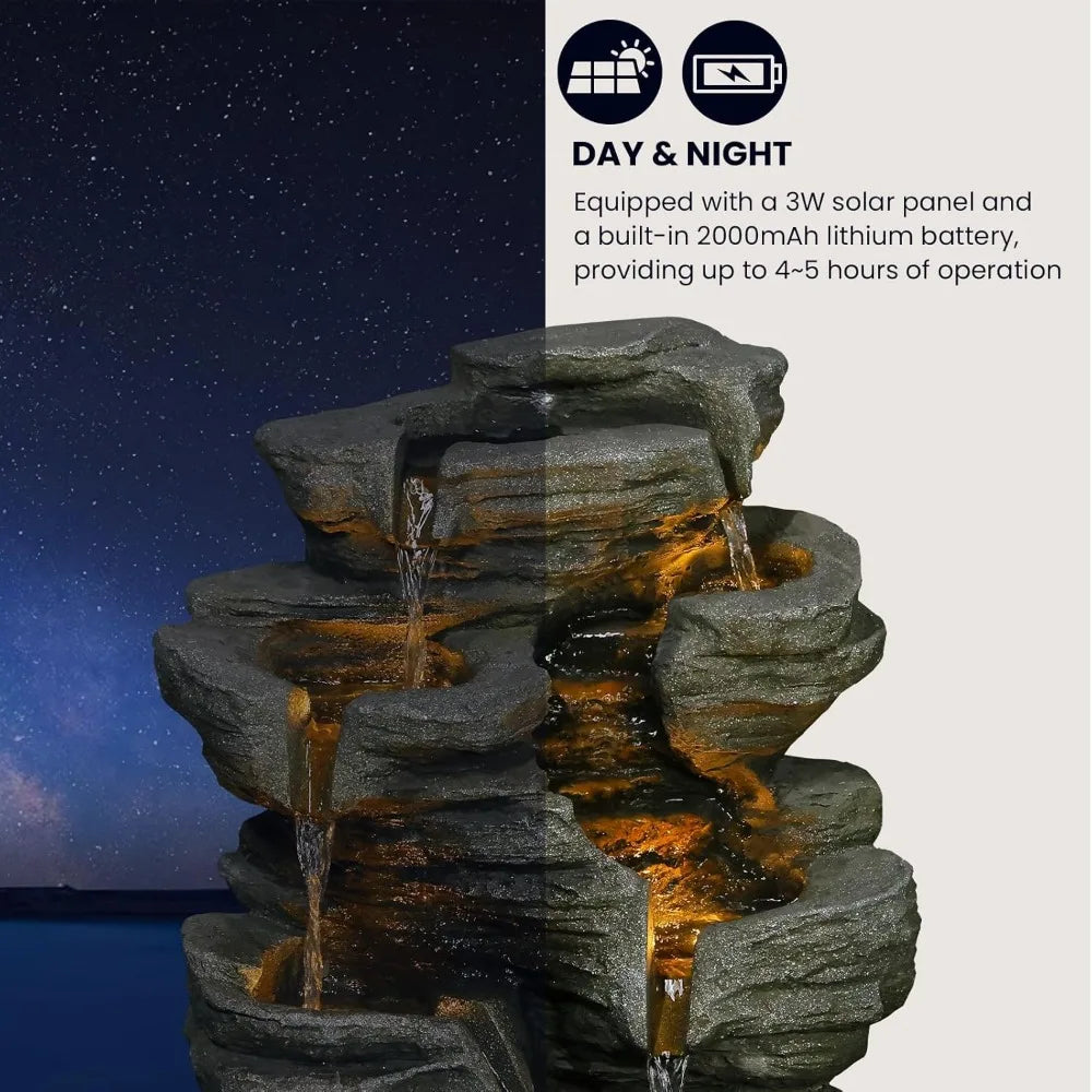 6-Tier Solar Water Fountain