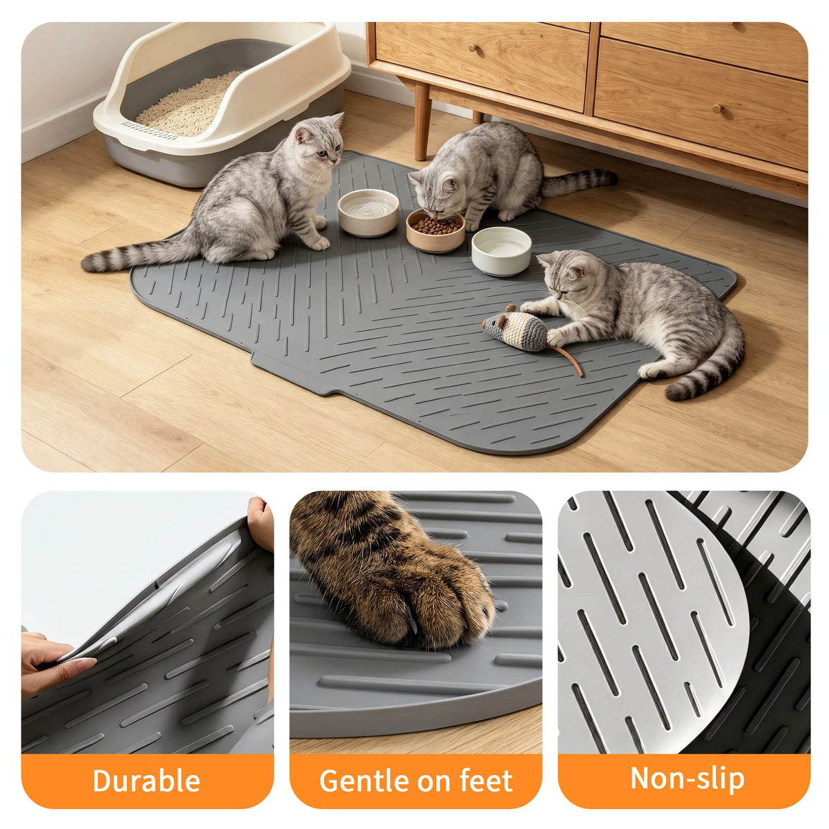 Large, Silicone Cat Litter Mat