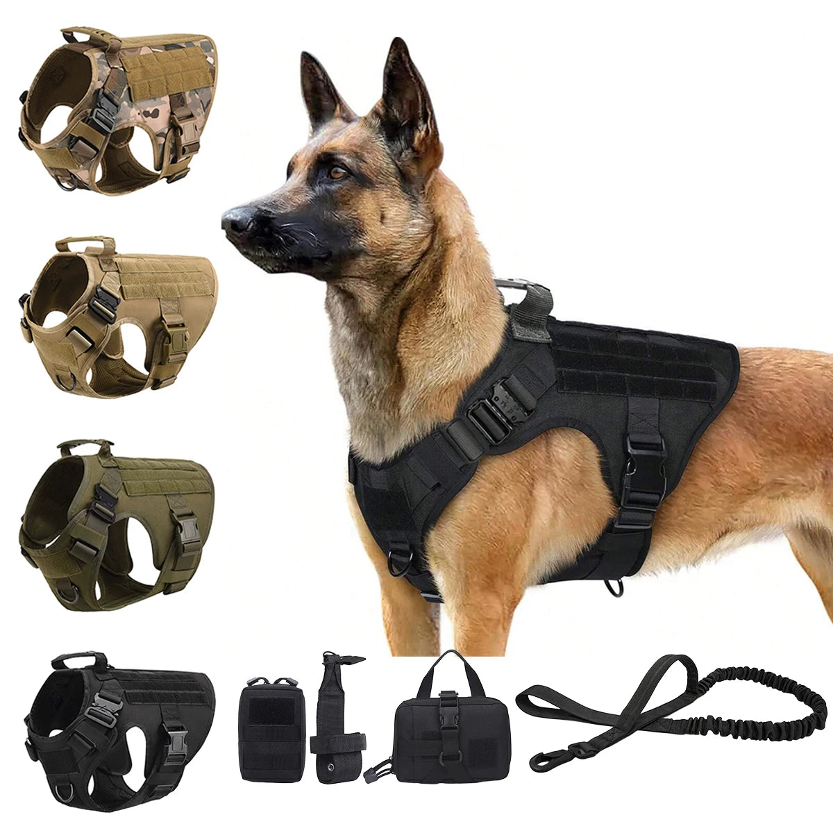 Tactical Dog Harness, Collar, Leash