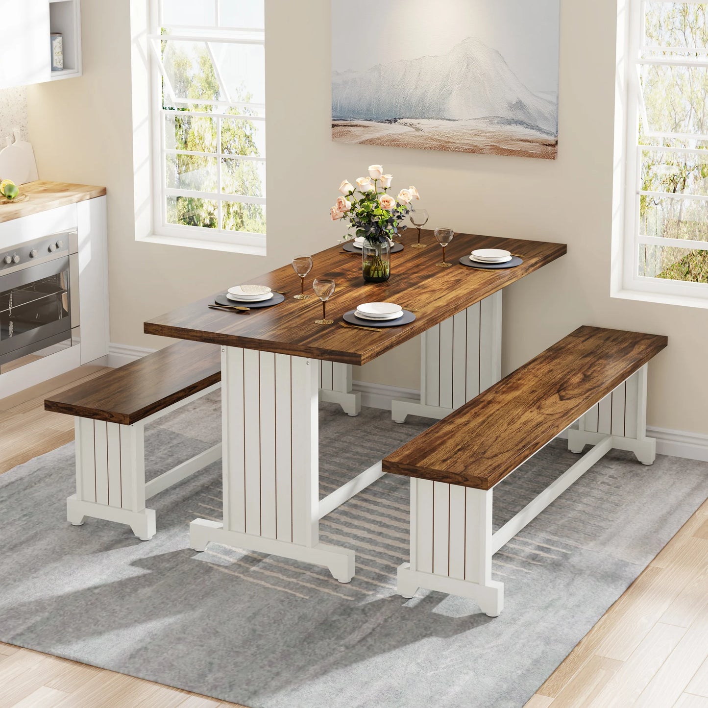 47" Small Dining Table Set