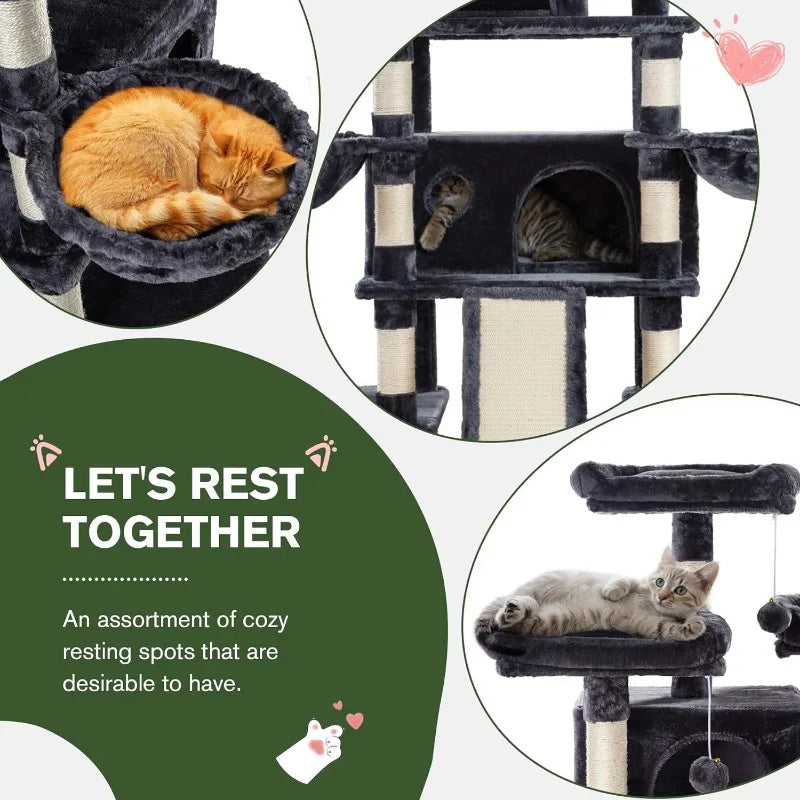 68 Inches Multi-Level, Large Cat Tree Tower