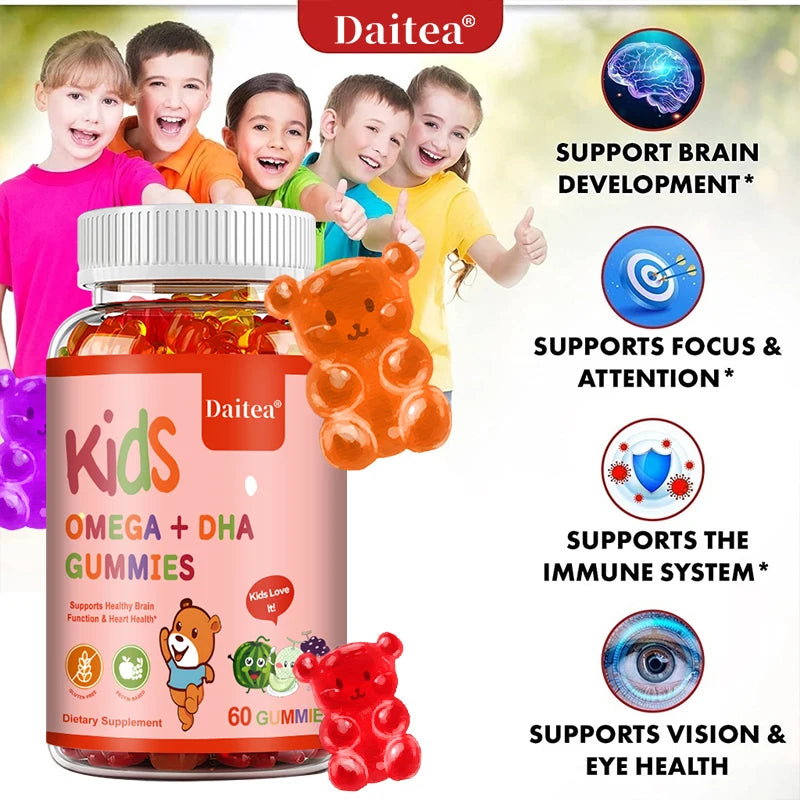 Children's OMEGA+DHA Gummies - Supports The Brain, Joints, Heart, Eyes and Immune System