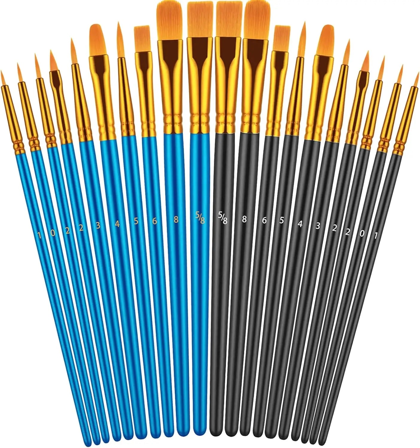 20 Oil, Watercolor, Acrylic Paint Brushes