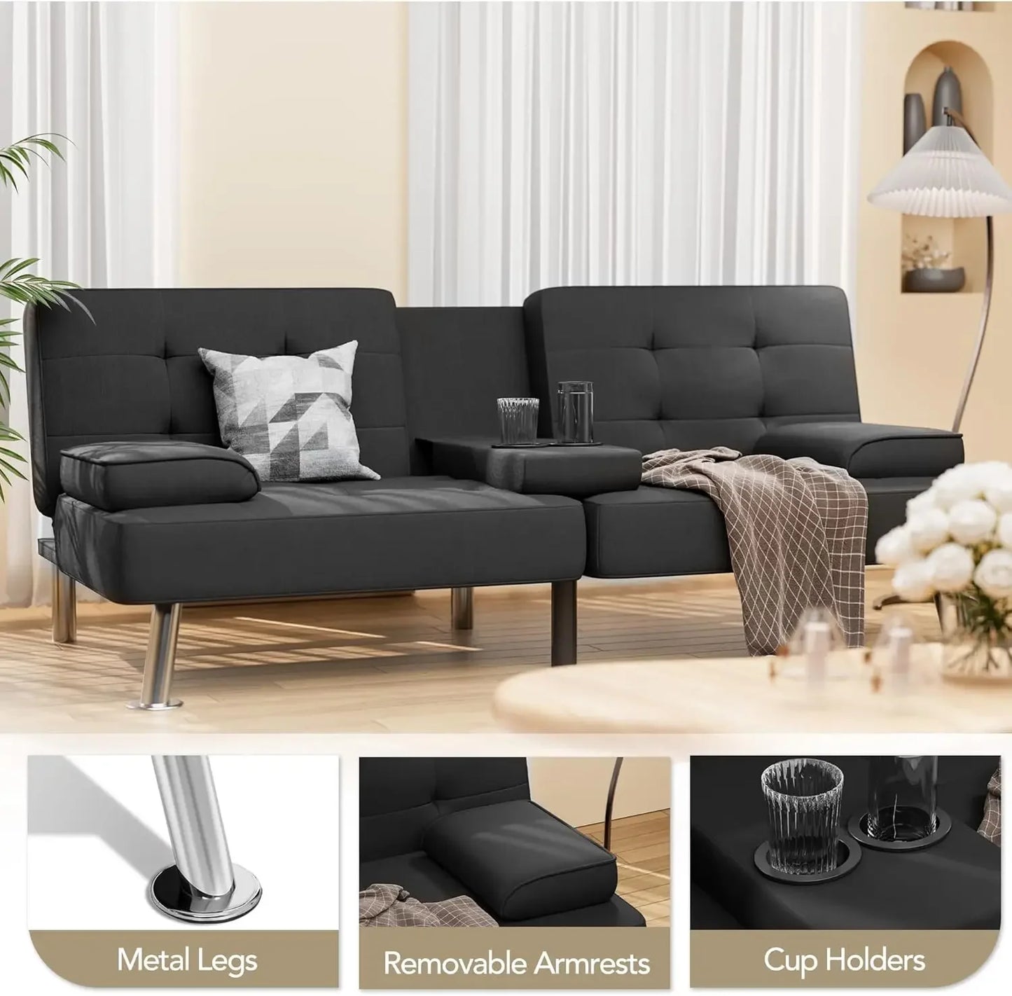 Convertible Folding Futon Sofa Bed