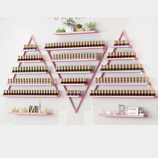 Elegant Gold Wall Mounted Nail Polish Rack