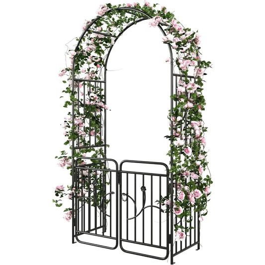 Metal Garden Arbor with Gate