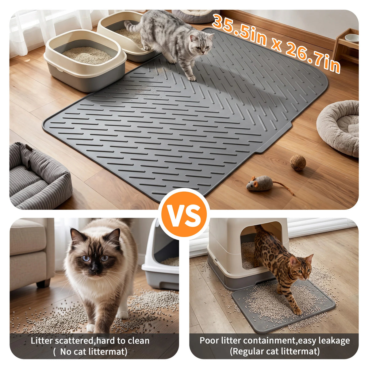 Large, Silicone Cat Litter Mat