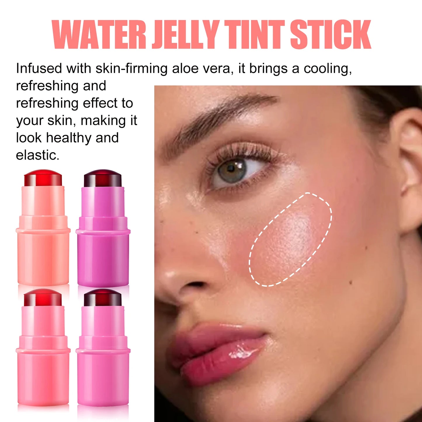 Silky Matte, Pearl Blush Stick Cream for Lips and Cheeks