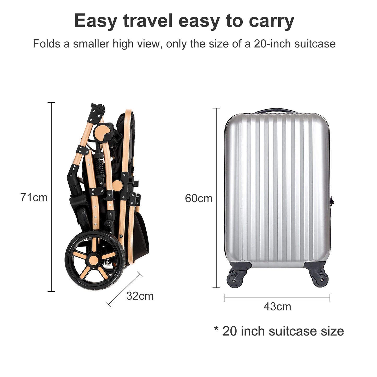 Lightweight Baby Stroller, 2 in 1 Comfort