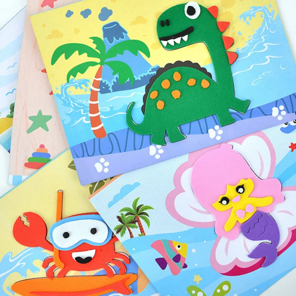 10Pcs Kids 3D EVA Foam Stickers, Educational Puzzle Games