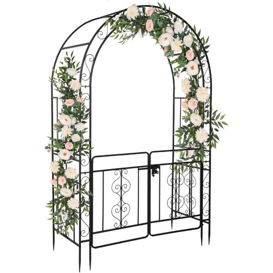 7FT Garden Arch Arbor with Entry Door