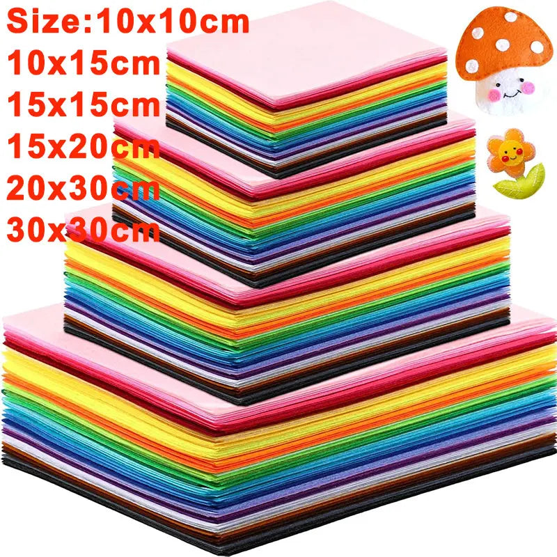 10-40Pcs Assorted Color Felt Fabric Sheets 1mm Thick