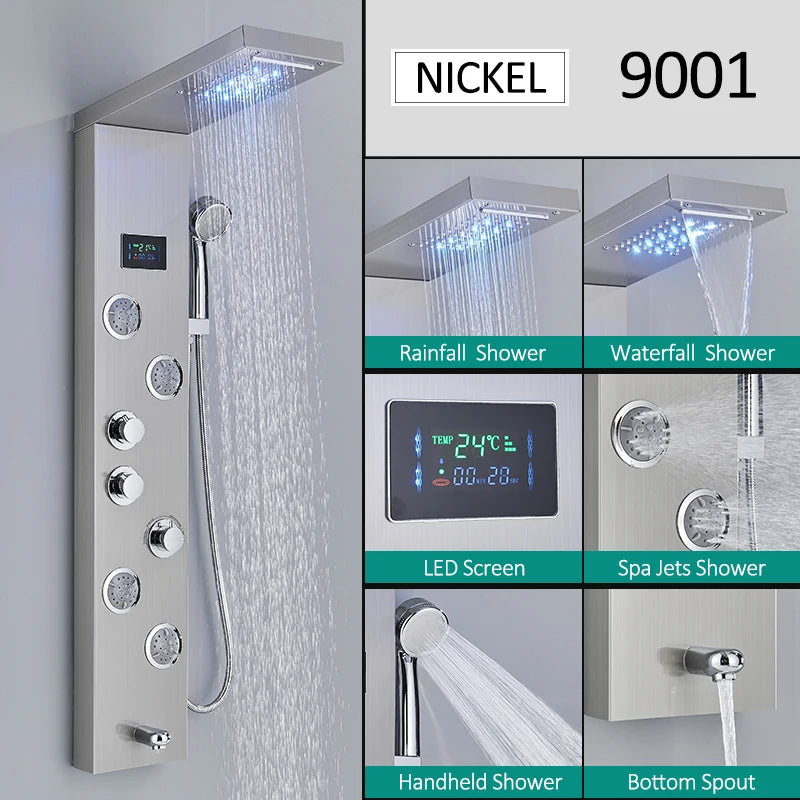 LED Shower Panel Tower System Faucet