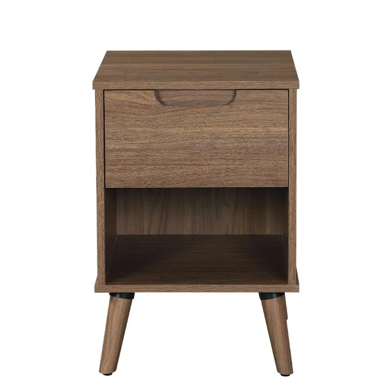 Nightstand with Storage Drawer and Shelf