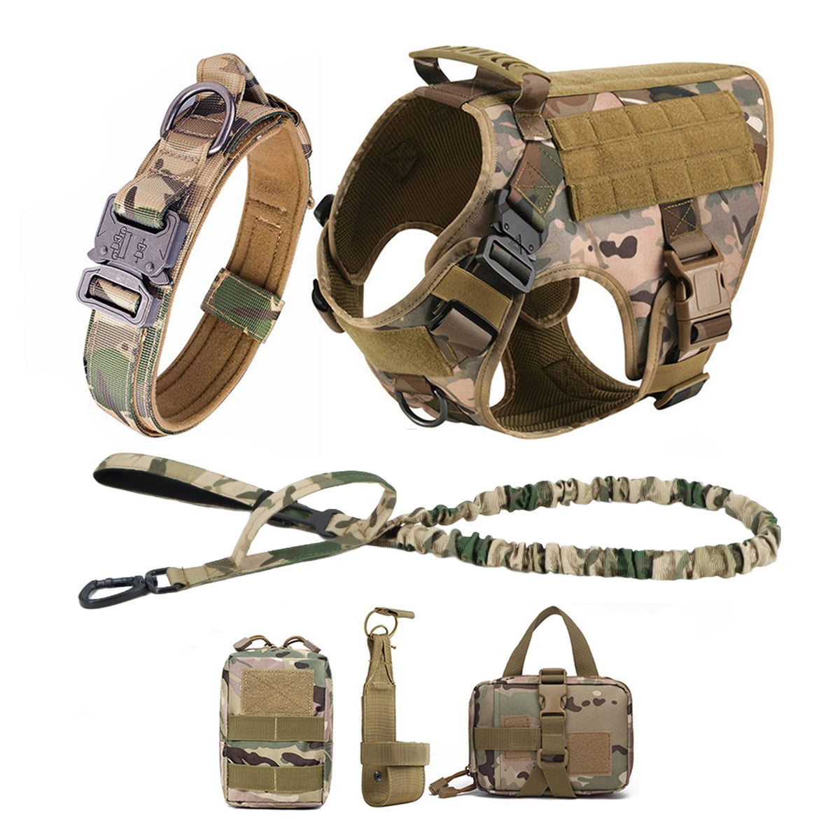 Tactical Dog Harness, Collar, Leash