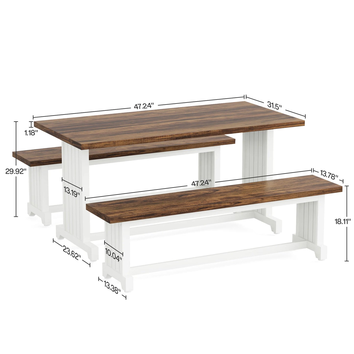 47" Small Dining Table Set