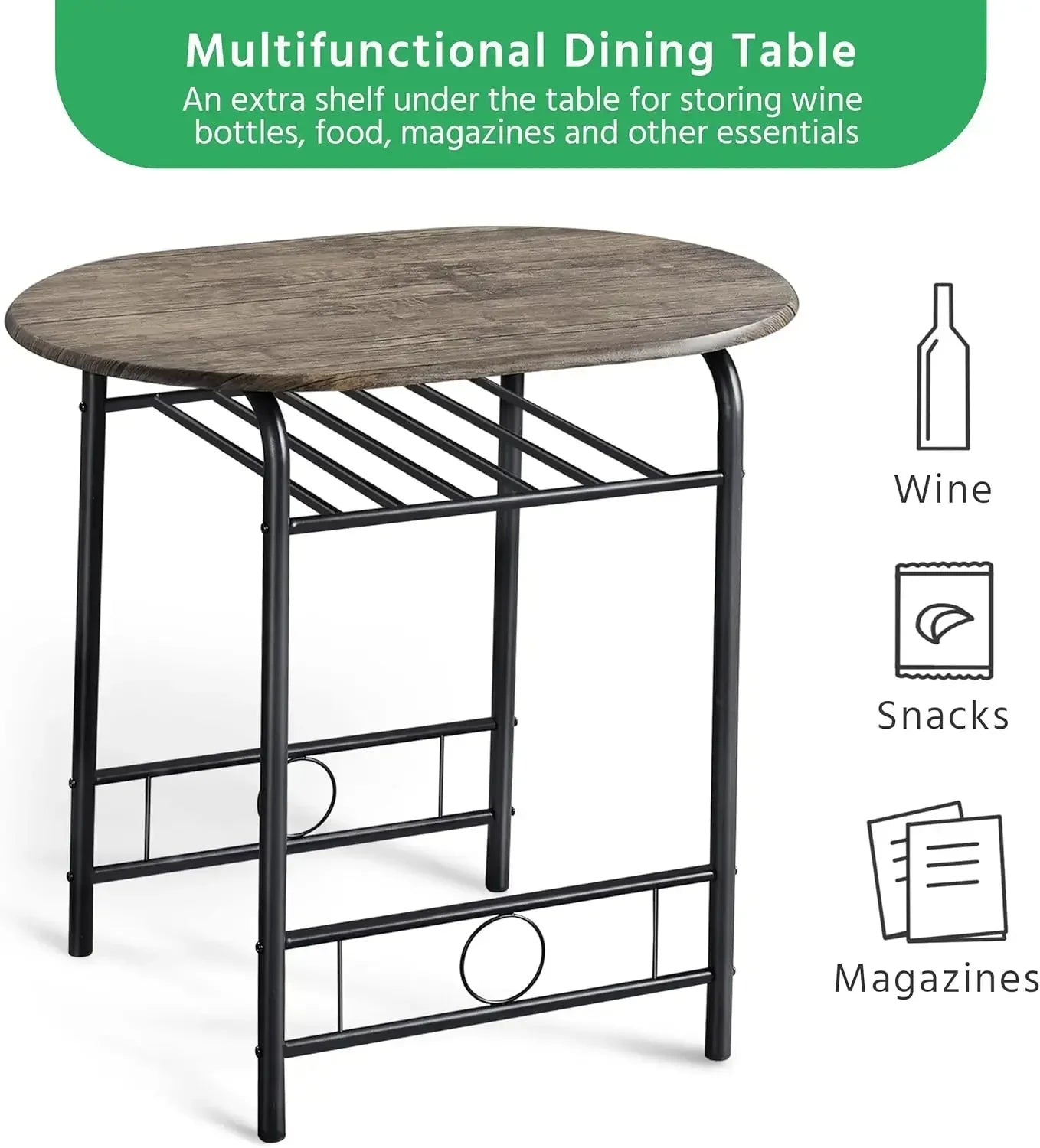 3 Piece Dining Table Set