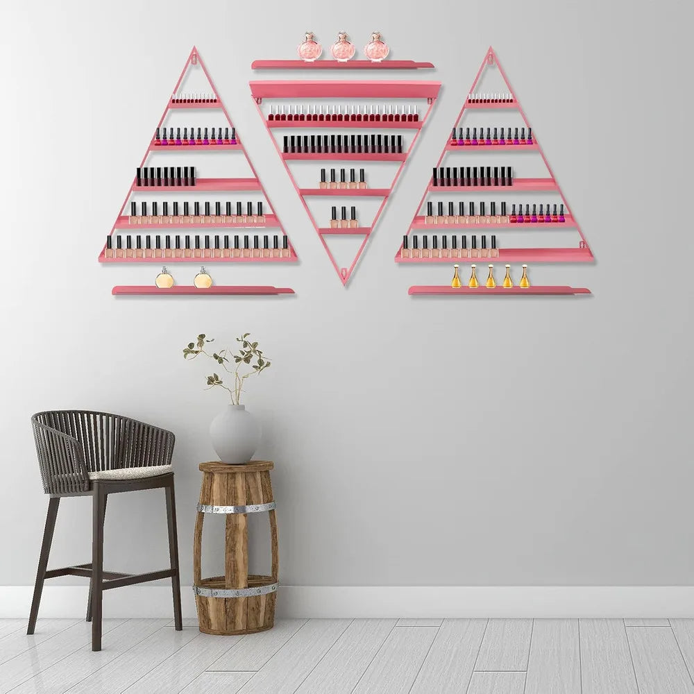 Elegant Gold Wall Mounted Nail Polish Rack