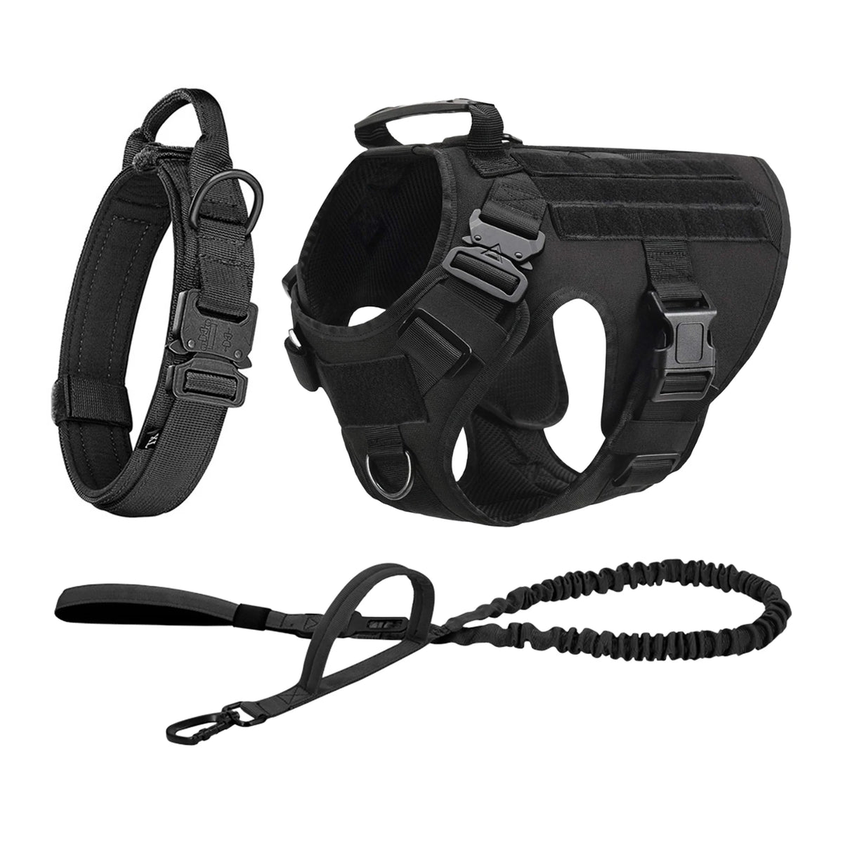 Tactical Dog Harness, Collar, Leash