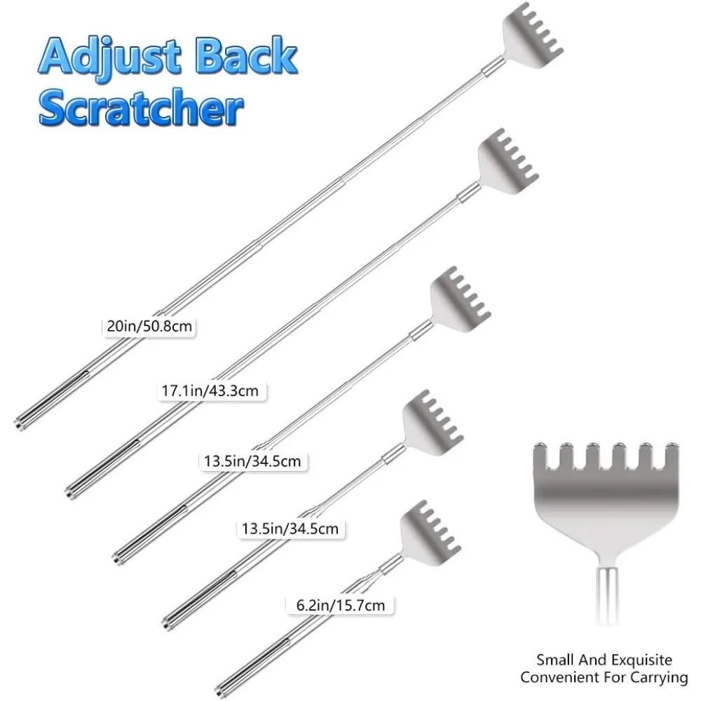 3 Pack of Portable, Telescopic, Metal Back Scratcher/Hand Massager