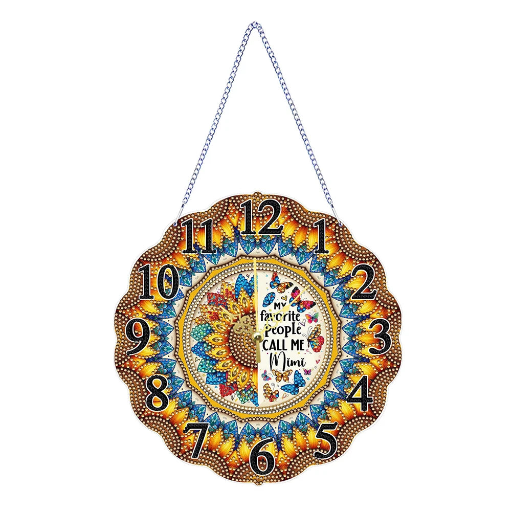 2D Flat DIY Clock Diamond Painting