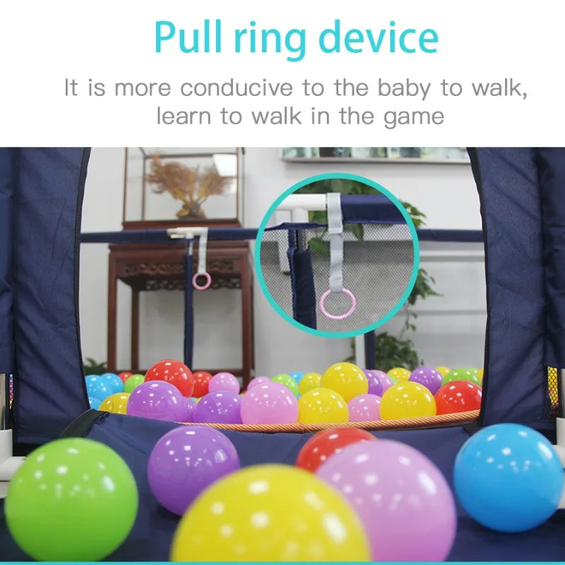 Playpen for Babies and Toddlers with Pull Rings