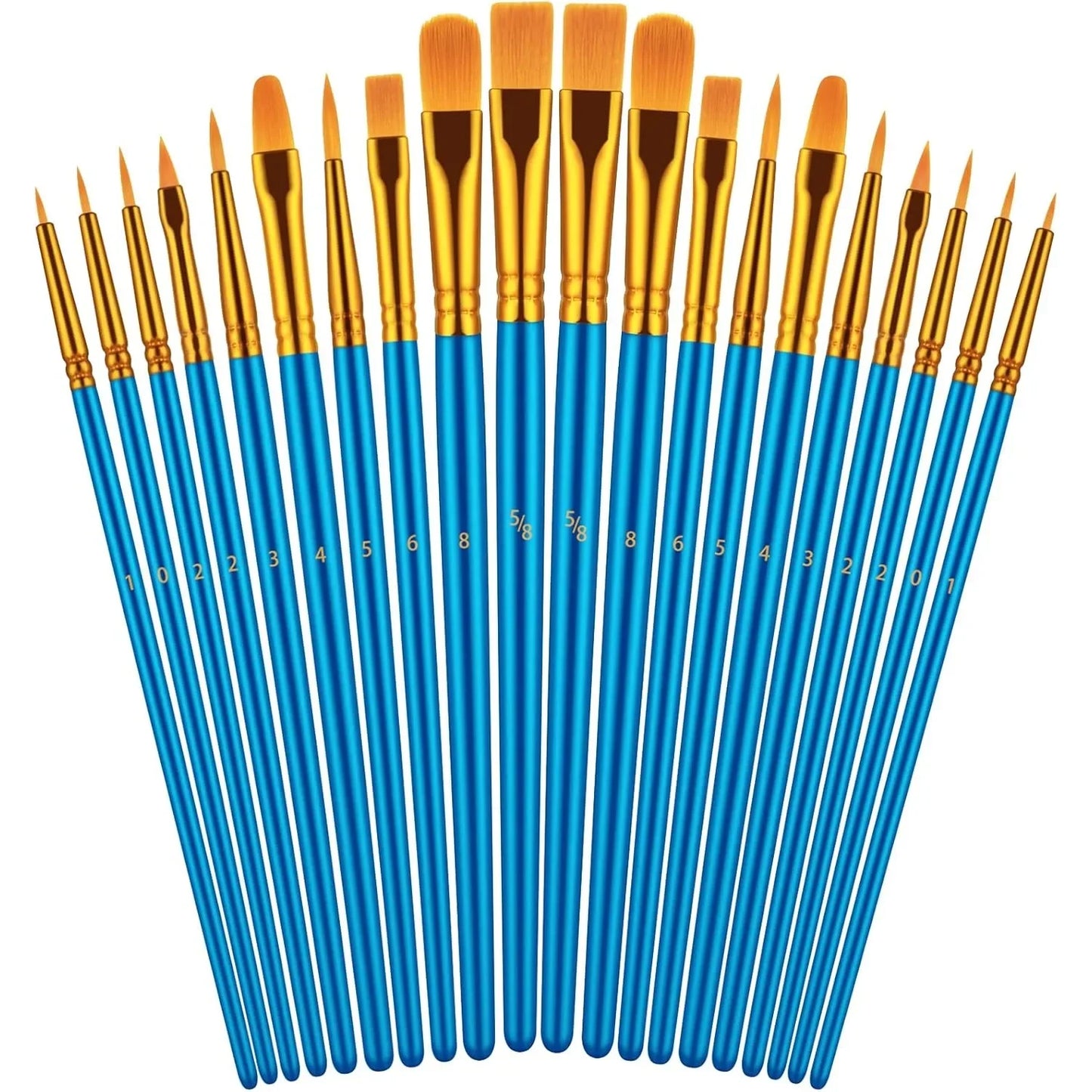 20 Oil, Watercolor, Acrylic Paint Brushes